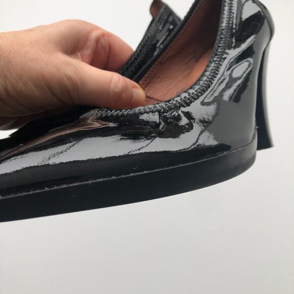 HISPANITAS black patent leather pump shoes, 3.5" sturdy high heels EU 39 US 8.5 - Picture 16 of 16